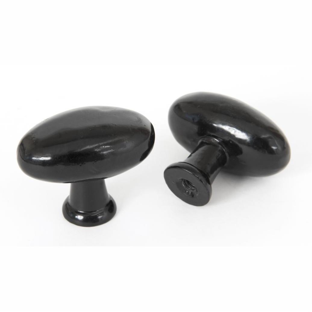 From The Anvil 83790 Oval Cupboard Knob; 40 x 30mm; Powder Coated Black (BK)