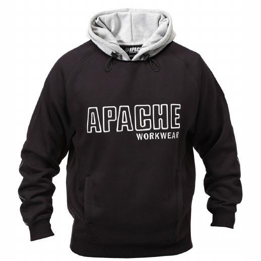 Apache Hooded Sweatshirt; Hoody; Black And Grey (BK)(GR); Medium (M)