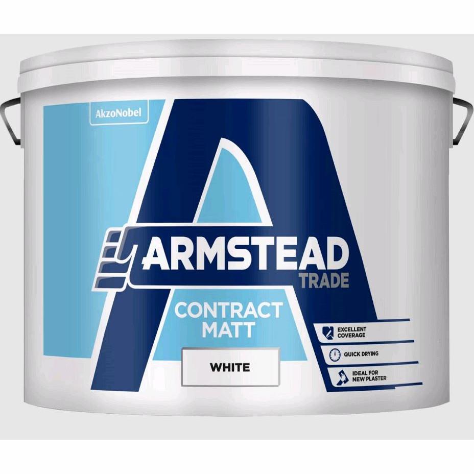 Armstead Contract Matt; 10 Litre (10L); White (WH)