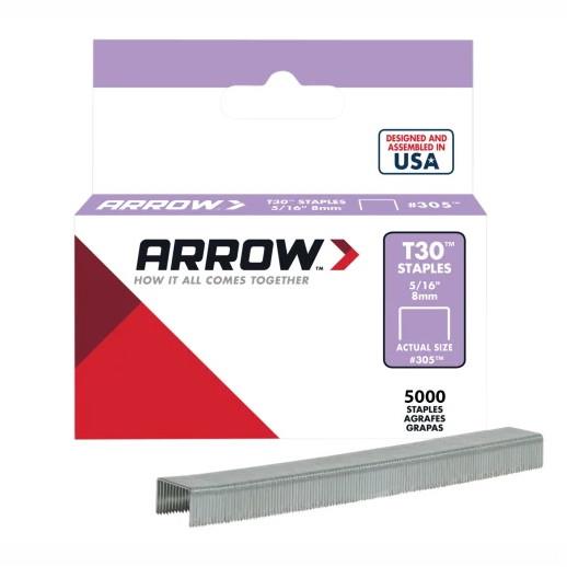 Arrow T30 Staples For Hammer Tacker; 8mm (5/16