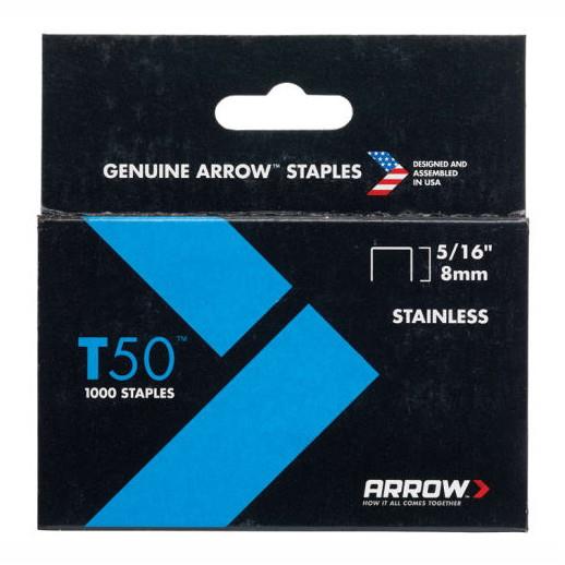 ARROW T50 Staples; Stainless Steel; 6mm; Pack (1000)