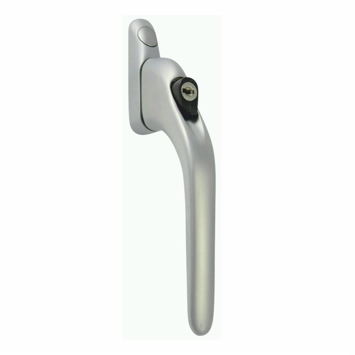 Asec AS11741 Inline Locking Espagnolette Handle; 1 Key; 40mm Spindle; Silver (SIL)