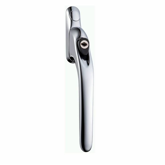 Asec AS11744 Inline Locking Espagnolette Handle; 1 Key; 40mm Spindle; Polished Chrome Plated (CP)
