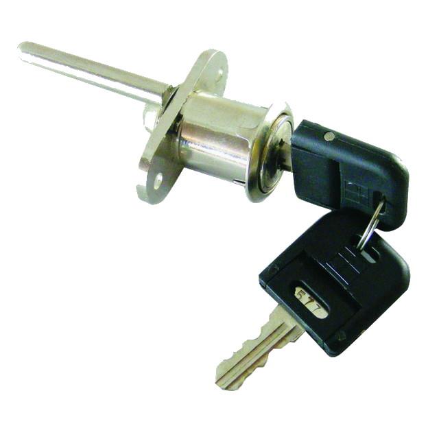 Asec AS9956 Twin Flange Fix Furniture Pedestal Lock; 42mm Pin; 2 Keys