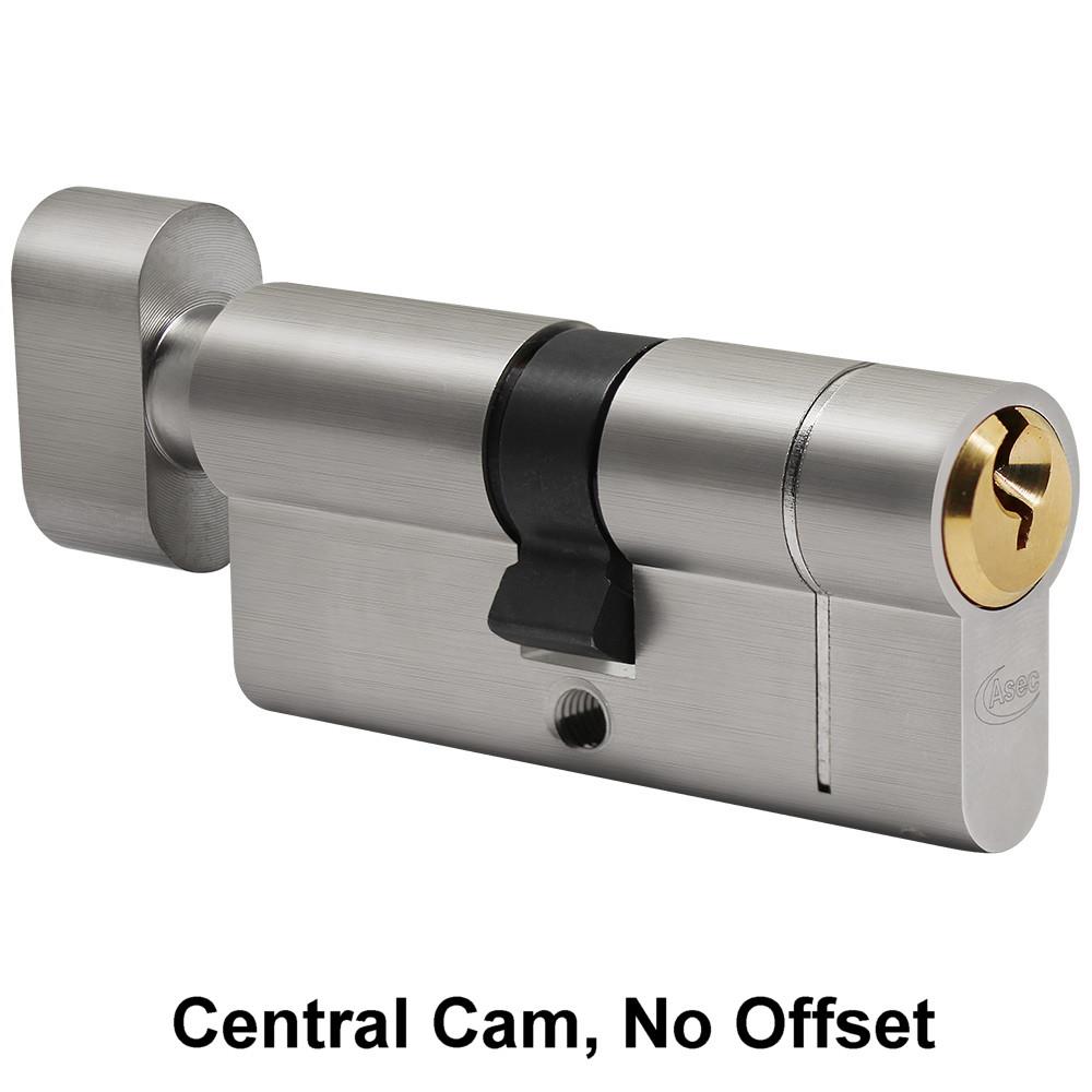 Asec VT10029 Euro Profile Cylinder & Turn; 30 x 30mm (25/10/25); Snap Resistant; 6 Pin; 3 Keys; Dual Finish; Nickel Plated / Polished Brass (NP) (PB)