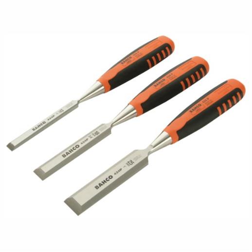 Bahco 424P Bevel Edge Honed Chisel Set; 3 Piece