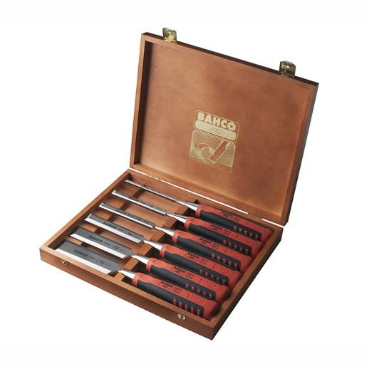 Bahco 424P-S6 Bevel Edge Honed Chisel Set; 6 Piece; Complete With A Wooden Box