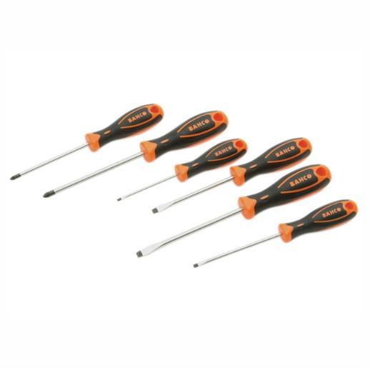Bahco 8066 Screwdriver Set; Slotted/Pozidrive; 6 Piece