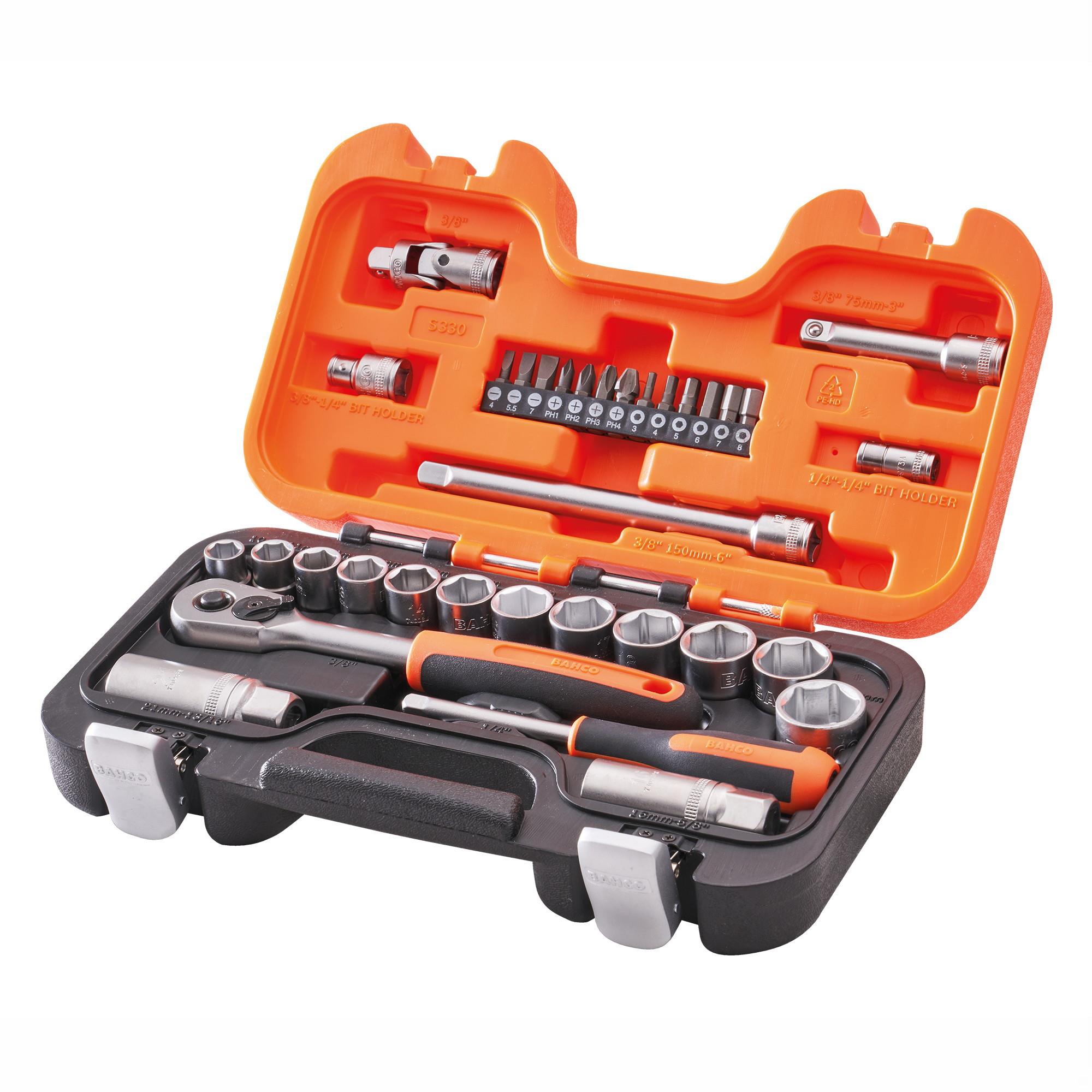 Bahco S330 Socket Set; 1/4