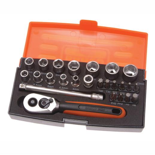 Bahco SL25 Socket Set; 1/4