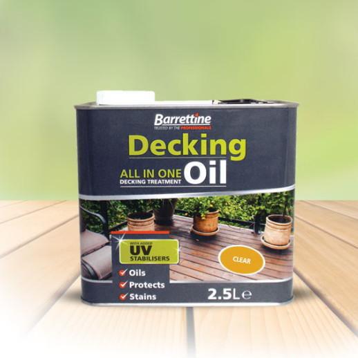 Barrettine All-In-One Decking Treatment Oil; Clear (CL); 2.5 Litre