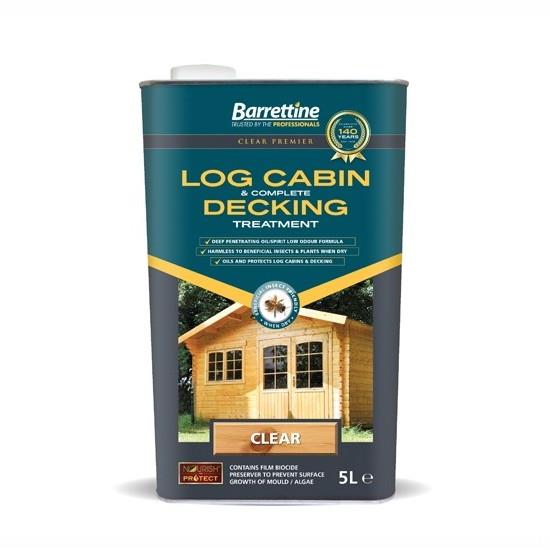 Barrettine Log Cabin & Complete Decking Treatment Clear (CL); 5 Litre