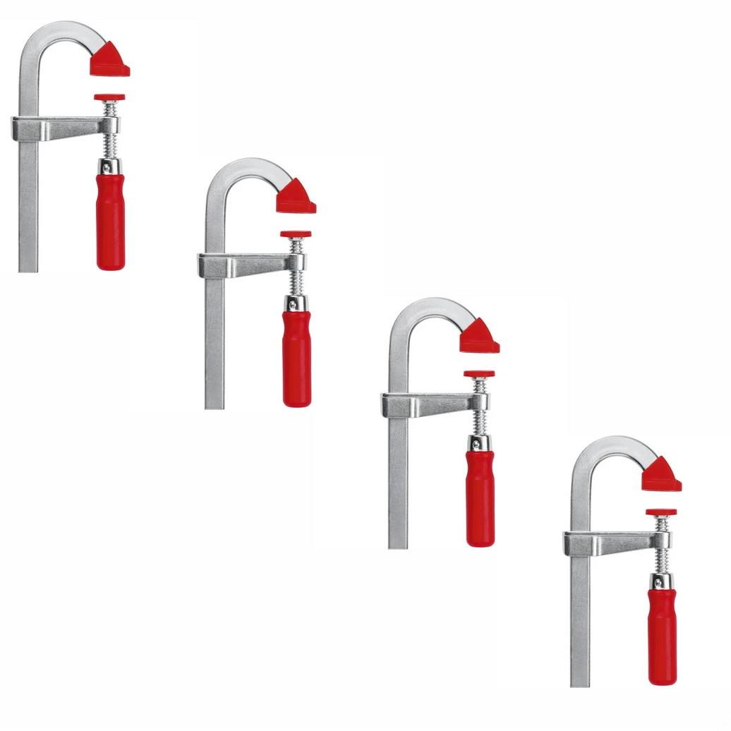 Bessey LMU15/5 Light Duty Stepover U Style Bar Clamp; 150mm Opening; 50mm Depth; 15 x 5mm Rail; Quad Pack