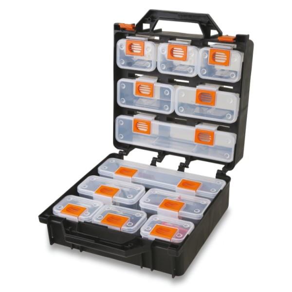 Beta 2080/V12 Portable Tool Case / Organiser; Empty; With Removable Trays; 12 Compartments Complete With Integrated Belt Hooks