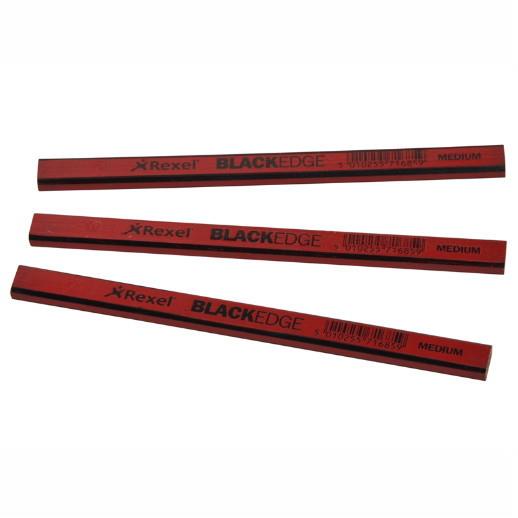Blackedge Carpenters Pencil; Red; Medium