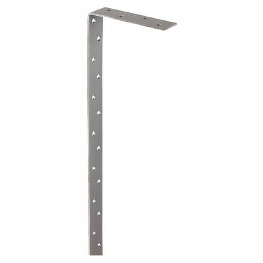Vertical Restraint Strap; 200mm Plus 100mm Bend; Overall 300 x 27.5 x 2.4mm; Light Duty; Galvanised (GALV)