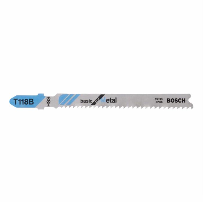 Bosch T118B 2608631014 Jigsaw Blades; Metal Cutting; 3-6mm; 50mm; Pack (5)