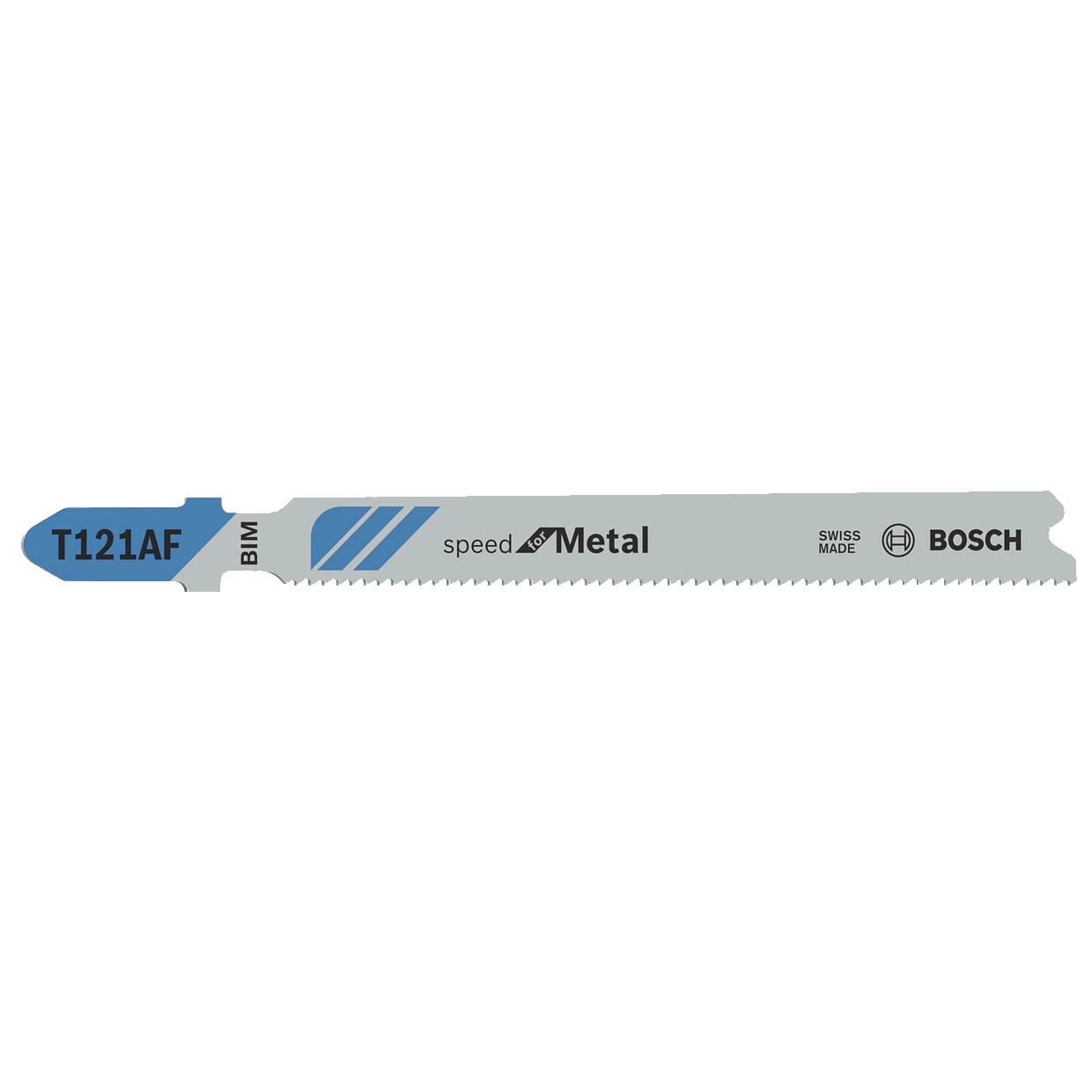 Bosch T121AF 2608636699 BIM Jigsaw Blades; Sheet Metal Cutting; 1-3mm; 92mm; Pack (5)