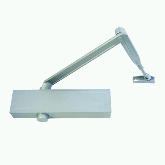 Briton 1120B Overhead  Door Closer Trimplate; Size 2-4; Backcheck; Silver Enamel (SE) Cover & Arm