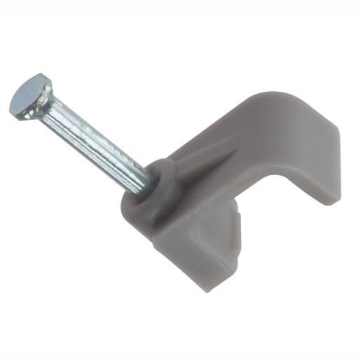 Cable Clips; 4.00mm Flat; Grey (GR); Box (100)