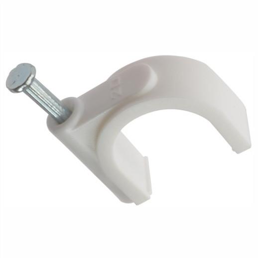 Cable Clips; 15 - 18mm Round; White (WH) Box (100)