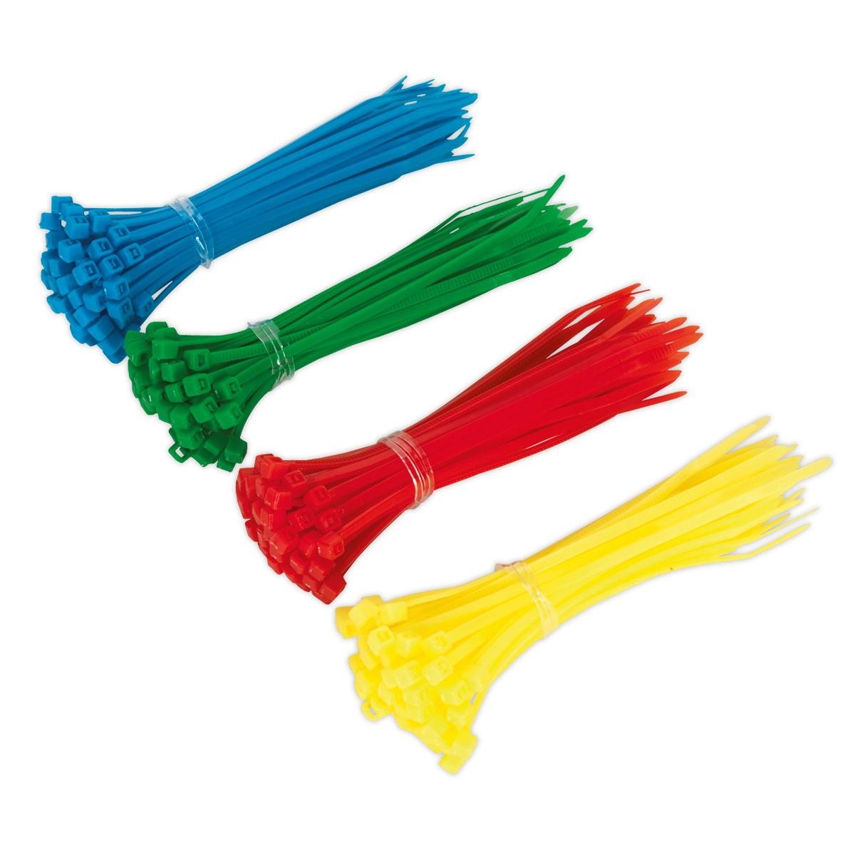 Cable Ties; Mixed Colours; 100 x 2.5mm; Pack (200)