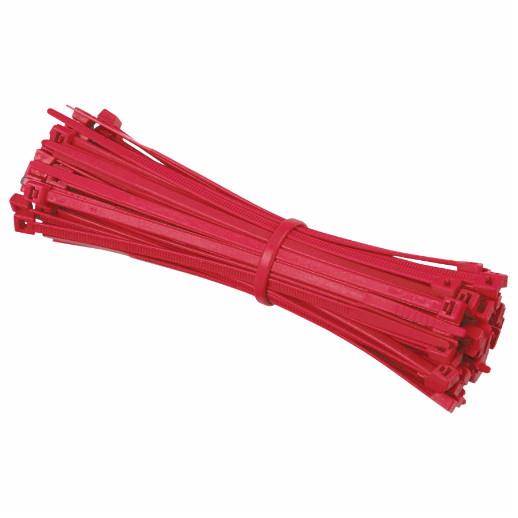 Cable Ties; Red (RD); 200 x 4.8mm; Pack (100)