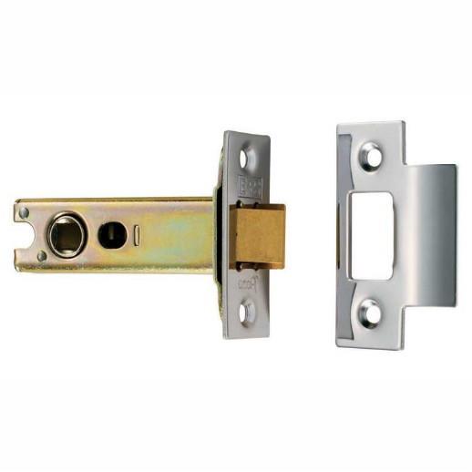 Eurospec TLS5030 Bolt Through Tubular Mortice Latch; Heavy Duty Double Sprung; 76mm (3"); 57mm (2 1/2") Backset; Electro Brassed/Satin Stainless (EB)(SSS)