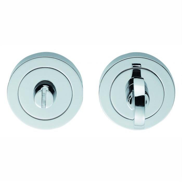 Carlisle AA12 Bathroom Turn & Release; 50mm Diameter; 10mm Thick Rose; Polished Chrome Plated (CP)