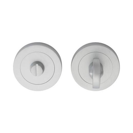 Carlisle AA12 Bathroom Turn & Release; 50mm Diameter; 10mm Thick Rose; Satin Chrome Plated (SCP)