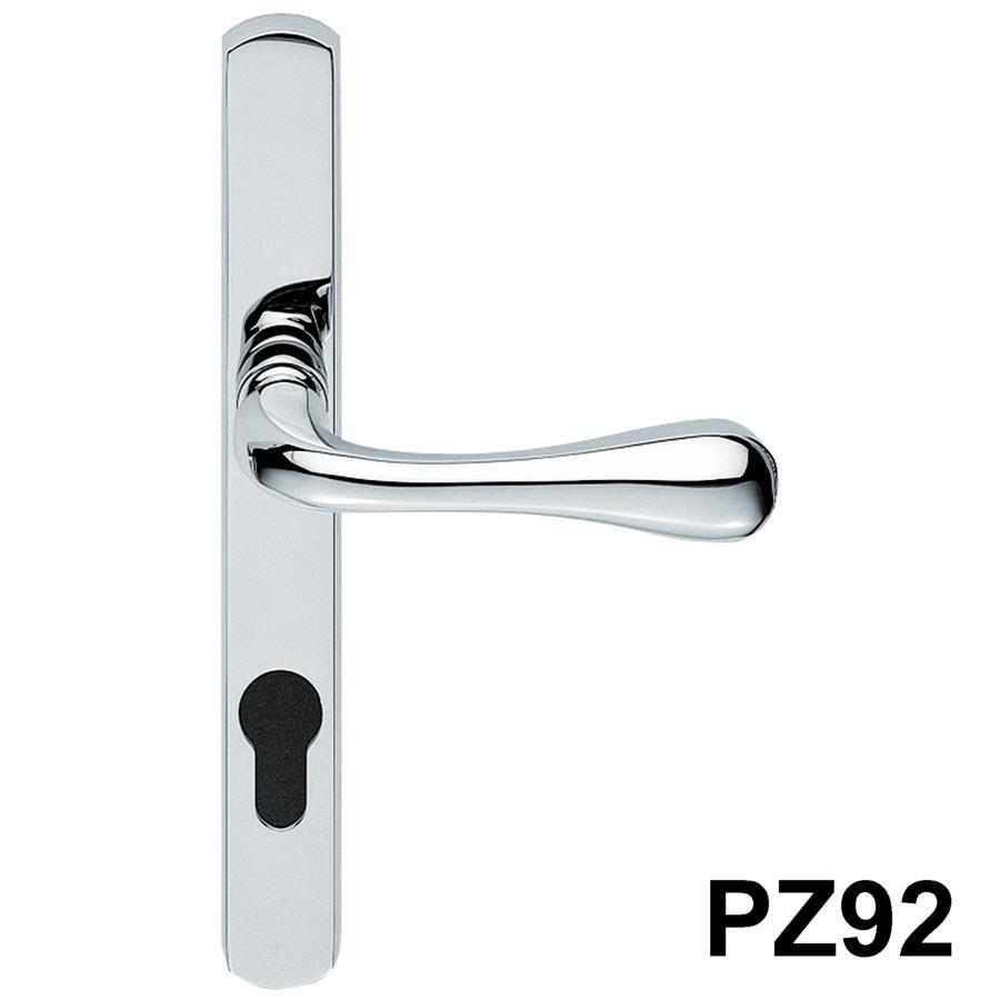 Carlisle AQ1NP92-CP Stella PVCu Door Handle Set; Unsprung Lever/Lever; 92mm Centres; 208 x 26mm Backplate; 2 Hole Fix; 125mm Screw Centres; Polished Chrome Plated (CP)