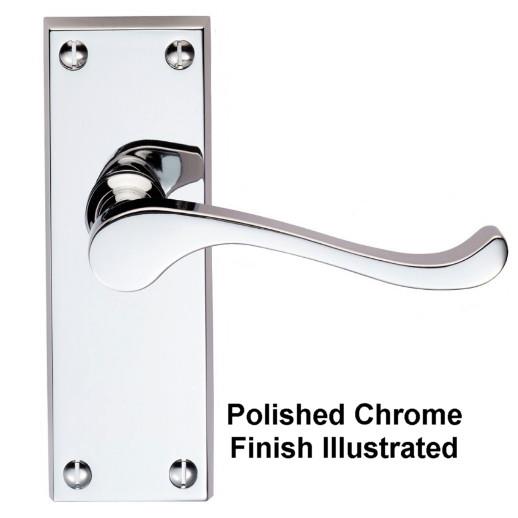 Carlisle CBS55SC Victorian Scroll Lever Handle Latch Set; 120 x 40mm Backplate; Satin Chrome Plated (SCP)