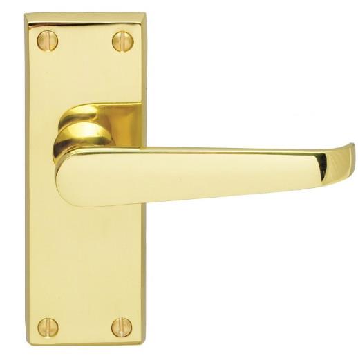 Carlisle CBV31 Victorian Lever Handle Latch Set; 120 x 40mm Backplate; Polished Brass (PB)