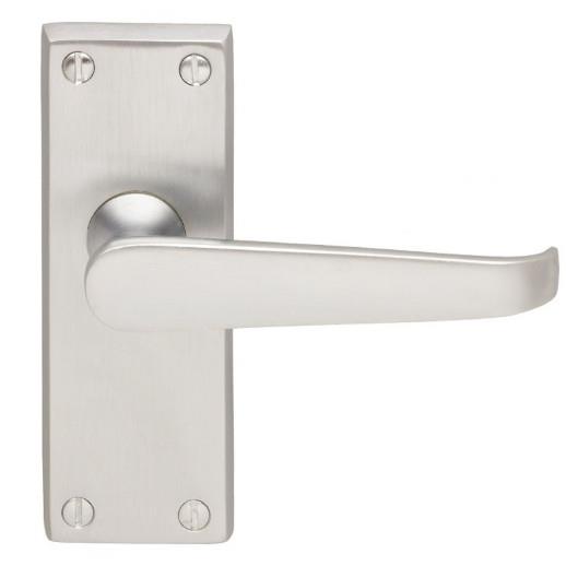 Carlisle CBV31SC Victorian Lever Handle Latch Set; 120 x 40mm Backplate; Satin Chrome Plated (SCP)