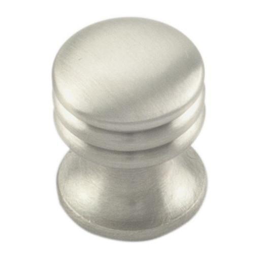 Carlisle CH30 Ringed Knob; Size A 17mm Diameter Knod & Rose; 18mm Projection; Satin Nickel Plated (SNP)