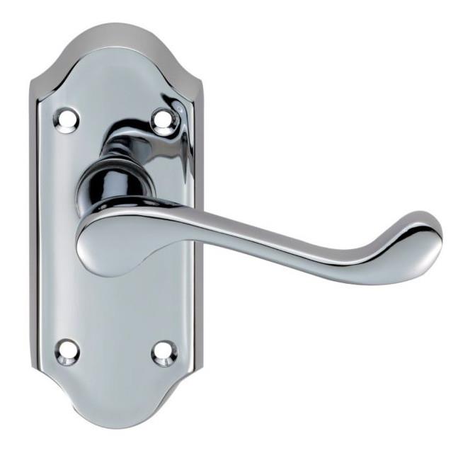 Carlisle DL16CP Ashtead Lever Handle Latch Set; 112 x 48mm Backplate; Polished Chrome Plated (CP)