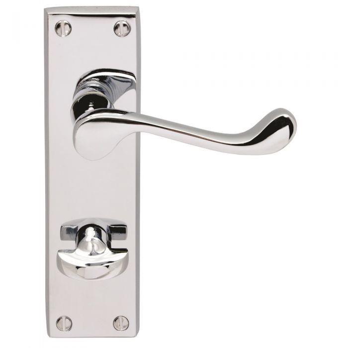 Carlisle DL54WCCP Victorian Scroll Lever Handle Bathroom Set; 150 x 43mm Backplate; Polished Chrome Plated (CP)