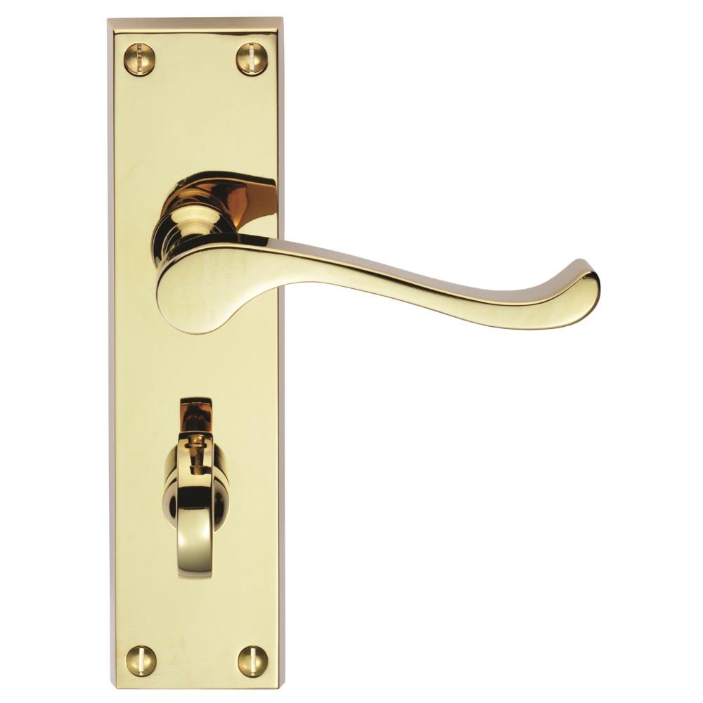 Carlisle DL54WC Victorian Scroll Lever Handle Bathroom Set; 150 x 43mm Backplate; Polished Brass (PB)
