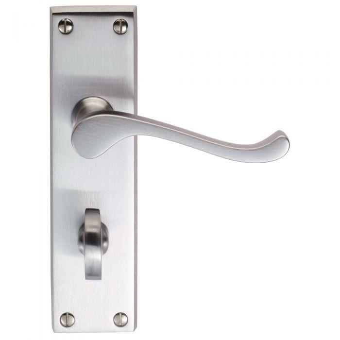 Carlisle DL54WCSC Victorian Scroll Lever Handle Bathroom Set; 150 x 43mm Backplate; Satin Chrome Plated (SCP)