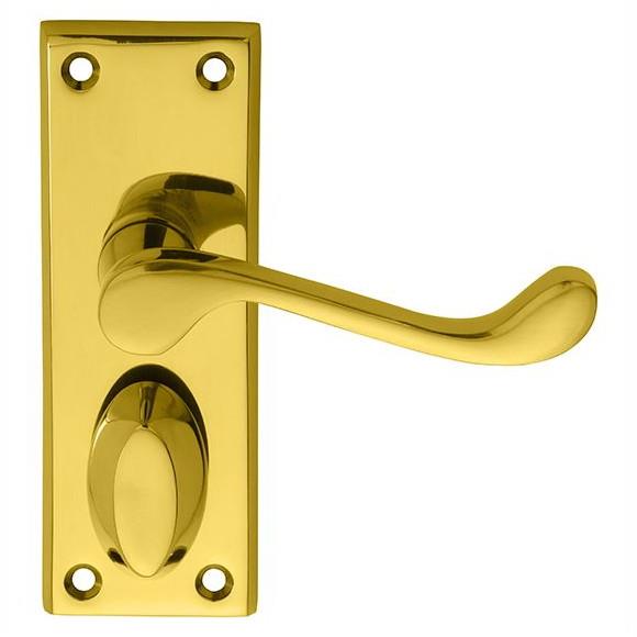 Carlisle DL55WC Victorian Scroll Lever Handle Privacy Set; 118 x 43mm Backplate; Polished Brass (PB)