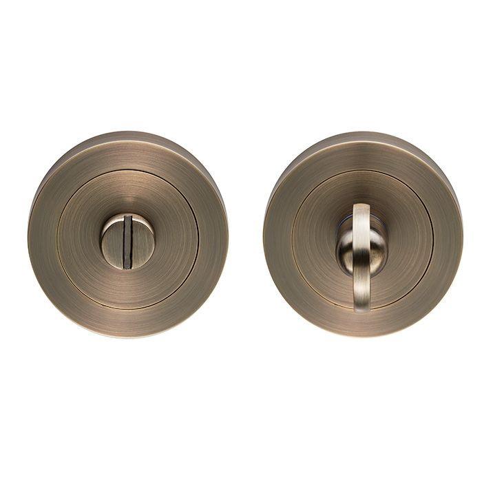 Carlisle GK4004AB Thumbturn & Release; 50mm Diameter; 10mm Thick Rose; Antique Brass (ABR)