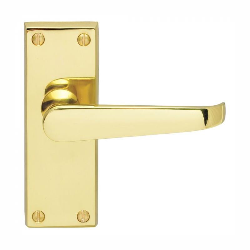 Carlisle M31 Victorian Lever Handle Latch Set; 118 x 42mm Backplate; Polished Brass (PB)