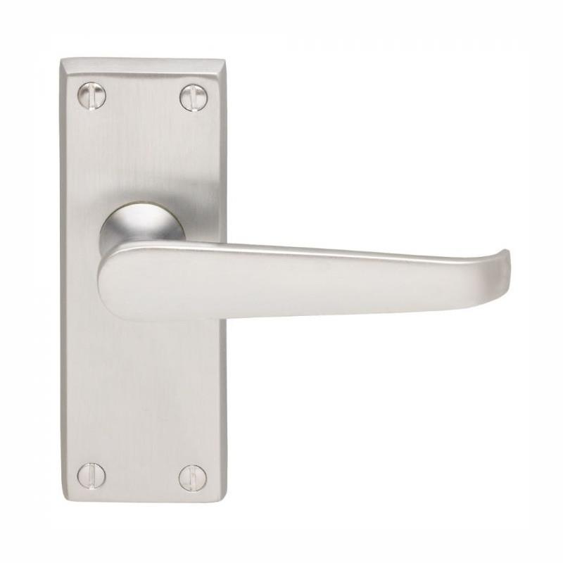 Carlisle M31SC Victorian Lever Handle Latch Set; 118 x 42mm Backplate; Satin Chrome Plated (SCP)