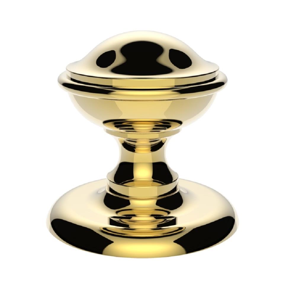 Carlisle M60 Round Centre Door Knob; 68mm Diameter Knob; 81mm Diameter Rose; 80mm Protrusion; Polished Brass (PB)