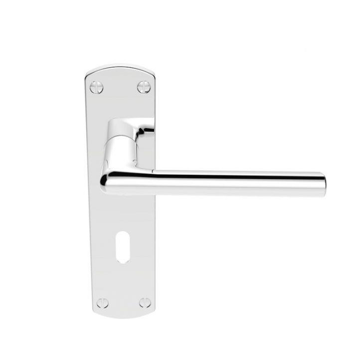 Carlisle SZC011CP Serozzetta Uno Lever Handle Lock Set; 170 x 42mm Backplate; 57mm Centres; Polished Chrome Plated (CP)