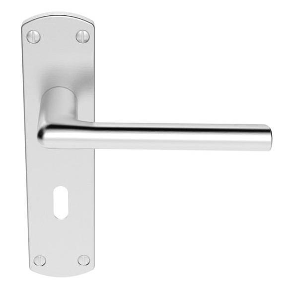 Carlisle SZC011SC Serozzetta Uno Lever Handle Lock Set; 170 x 42mm Backplate; 57mm Centres; Satin Chrome Plated (SCP)