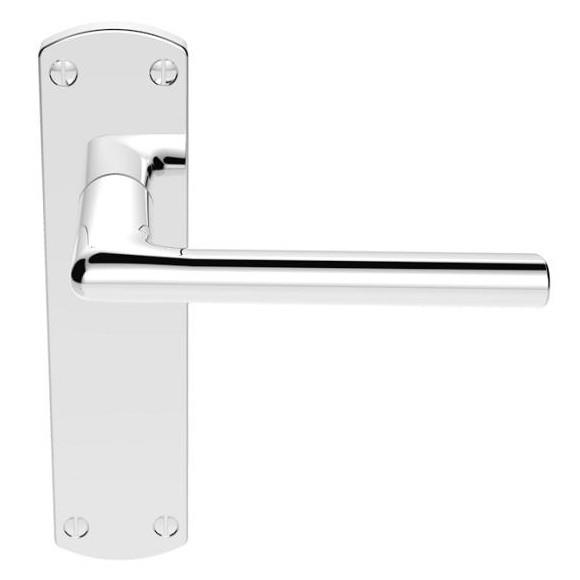 Carlisle SZC012CP Serozzetta Uno Lever Handle Latch Set; 170 x 42mm Backplate; Polished Chrome Plated (CP)