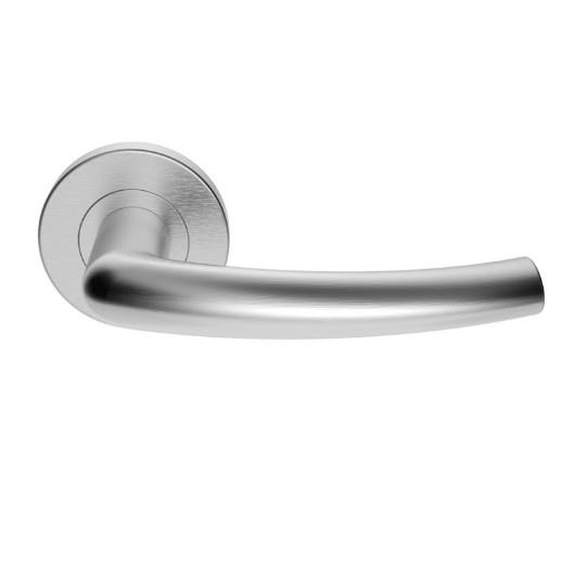 Carlisle SZC020SC Serozzetta Dos Lever Handle On Round Rose Set; 51mm Diameter Rose; 8mm Thick Rose; Satin Chrome Plated (SCP)