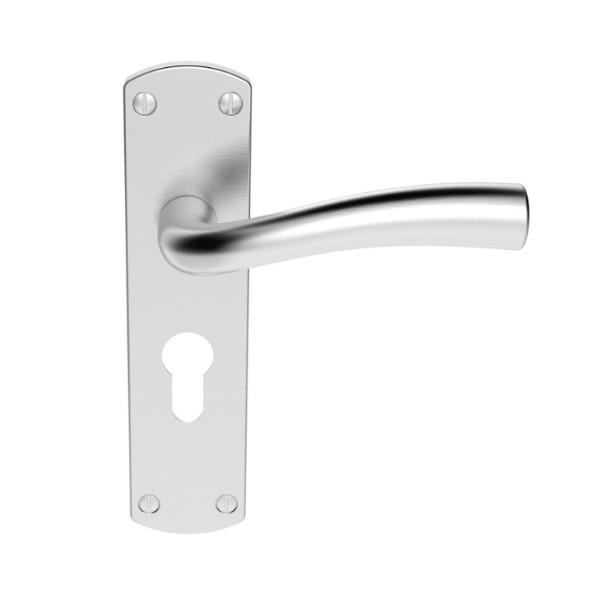 Carlisle SZC051YSC Serozzetta Cinco Lever On Plate Euro Profile Lock Set; 170 x 42mm Backplate; Satin Chrome Plated (SCP)
