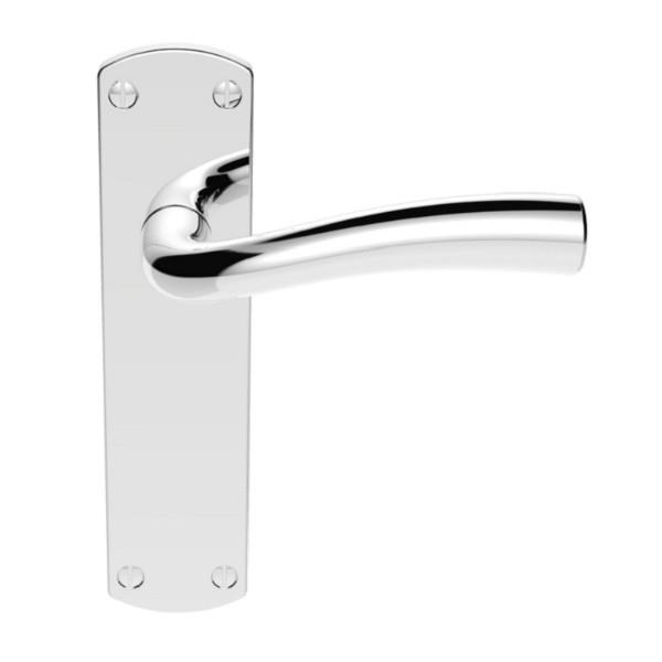 Carlisle SZC052CP Serozzetta Cinco Lever On Plate Latch Set; 170 x 42mm Backplate; Polished Chrome Plated (CP)